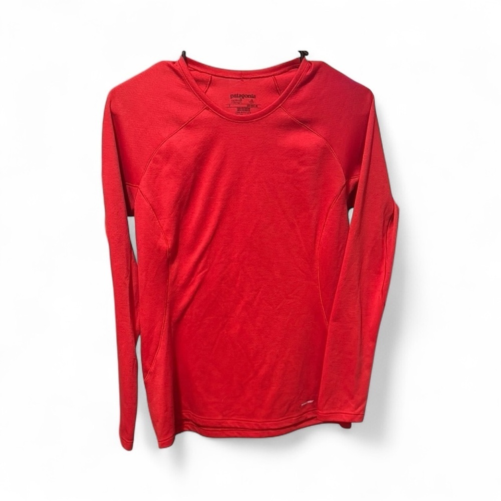 Patagonia red long sleeve crew neck t-shirt